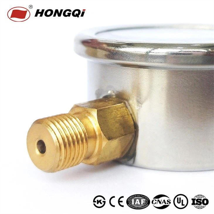 40mm Industrial Pressure Gauge, Black Steel Case Pressure Gauge With Brass Connection